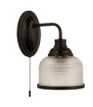 Highworth wall light Mild steel Clear, black