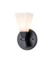 Applique murale Salle de bains Bowtie Verre Opale,Acier Noir mat