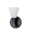 Bowtie Bathroom Wall Light Opal Glass, Matte Black Steel