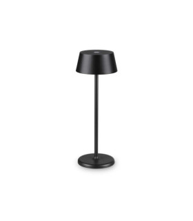 Lampada da tavolo a LED in puro metallo, alluminio nero
