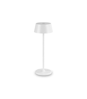 Lampada da tavolo a LED in puro metallo, alluminio bianco