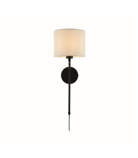 Applique murale Munich Acier doux Noir mat, naturel