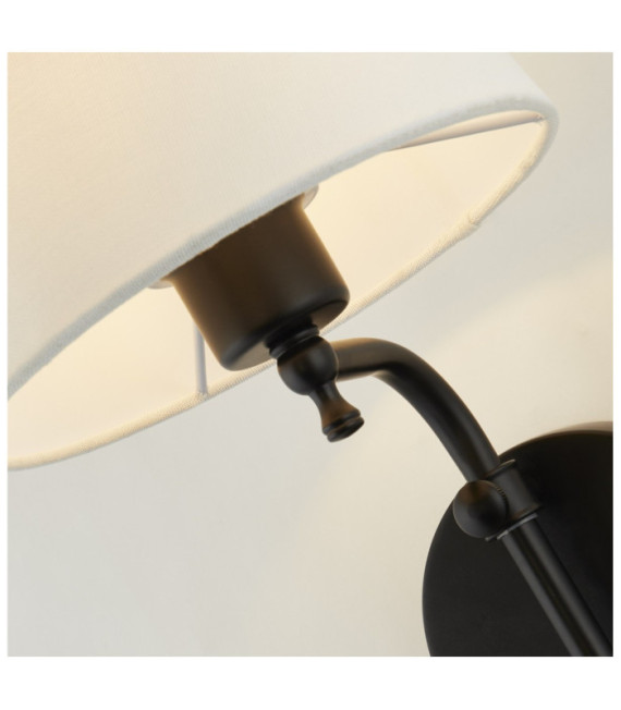 Munich wall light Mild steel Matt black, natural