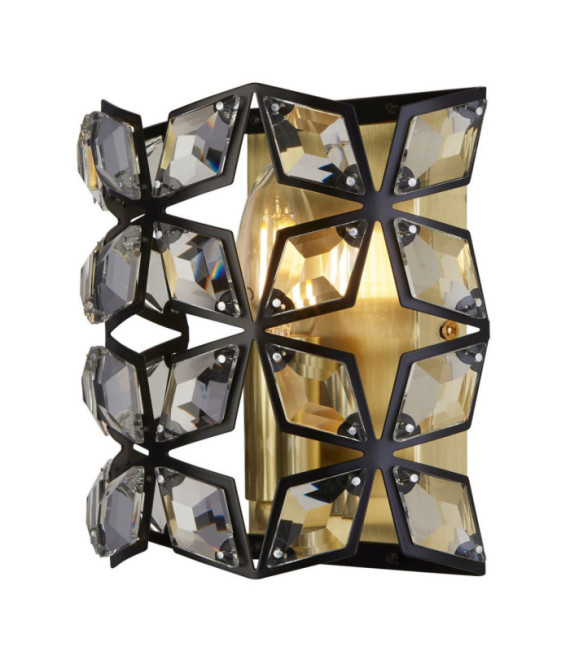 Iris wall light Mild steel, glass Brass