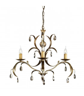 Applique Lily, bronzo antico e vetro, 2 lampadine