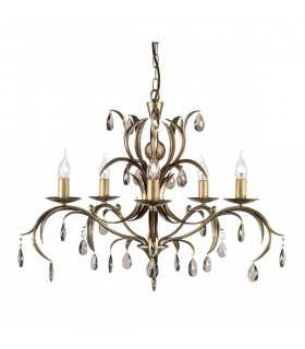 Lily Pendelleuchte, antike Bronze und Glas, 3 Glühbirnen