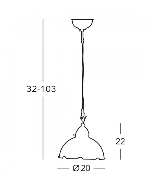 Suspension style cosy NONNA laiton antique 1 ampoule
