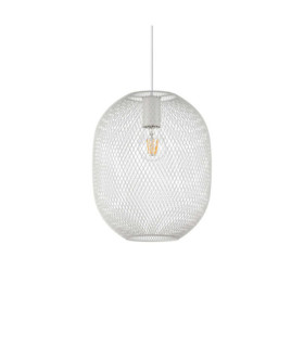 Net Metal Pendant Light, White Aluminum
