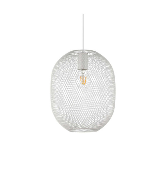 Lampada a sospensione Net Metal, alluminio bianco