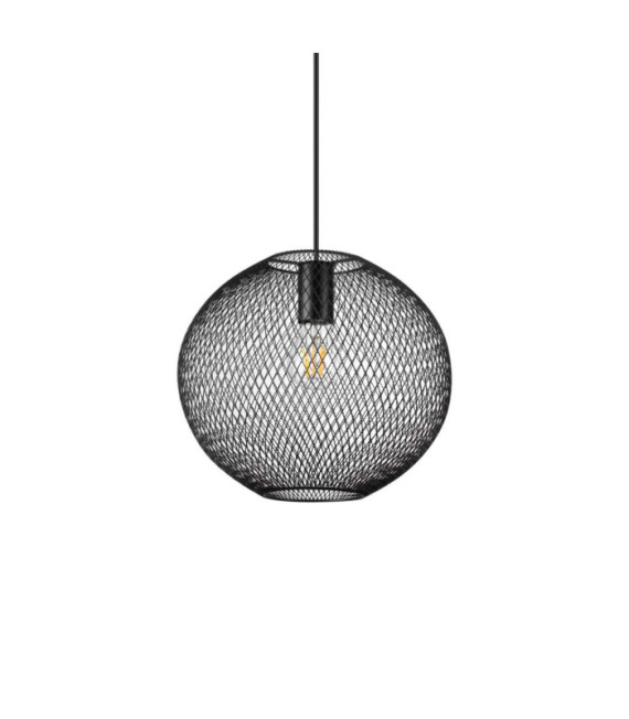 Pendelleuchte aus Netzmetall, schwarzes Aluminium