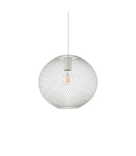 Net Metal Pendant Light, White Aluminum