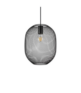 Lampada a sospensione Net Metal, alluminio nero