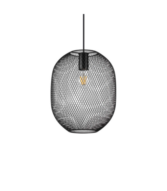 Lampada a sospensione Net Metal, alluminio nero
