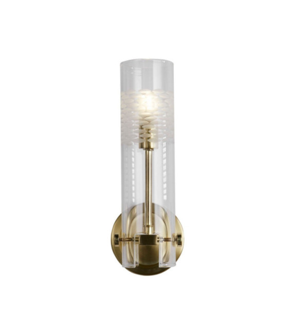 Wandleuchte Badezimmer Scope Baustahl, Glas Messing