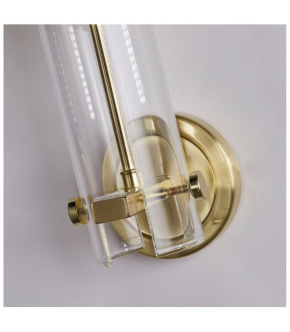 Wandleuchte Badezimmer Scope Baustahl, Glas Messing