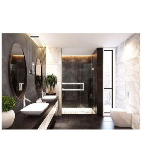 Lámpara de pared Baño Alcance Acero dulce, vidrio Cromo