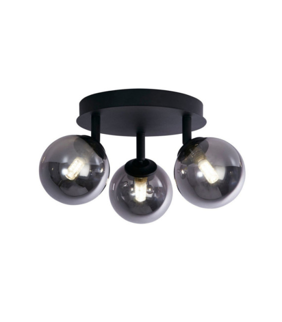 Plafonnier Crosby Acier doux,verre Noir
