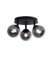 Crosby Ceiling Light Mild Steel, Black Glass