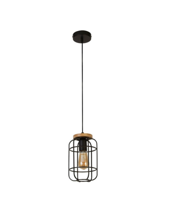 Suspension Vision Acier doux Bois, Noir Mat