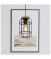 Vision Pendant Light Mild Steel Wood, Matt Black