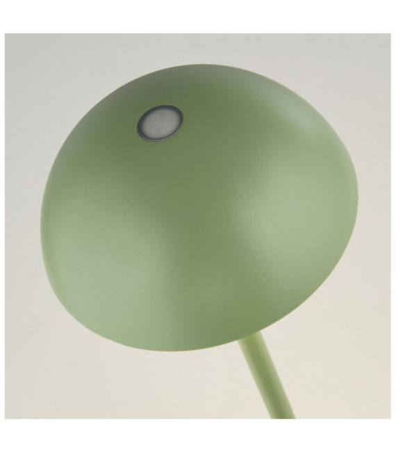 Lampe de table LED extérieur Portabello Aluminium Clair, vert mat