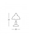 Lampe de table style cosy NONNA laiton antique 1 ampoule