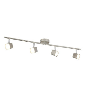 Quad spotlight bar Mild steel, plastic Chrome, frosted, satin silver