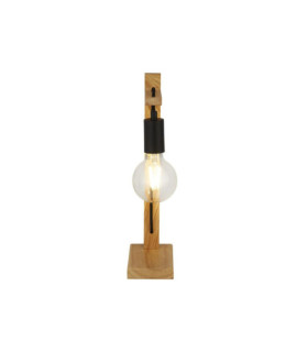 Lampada da tavolo Woody Acciaio dolce Legno di pino, nero