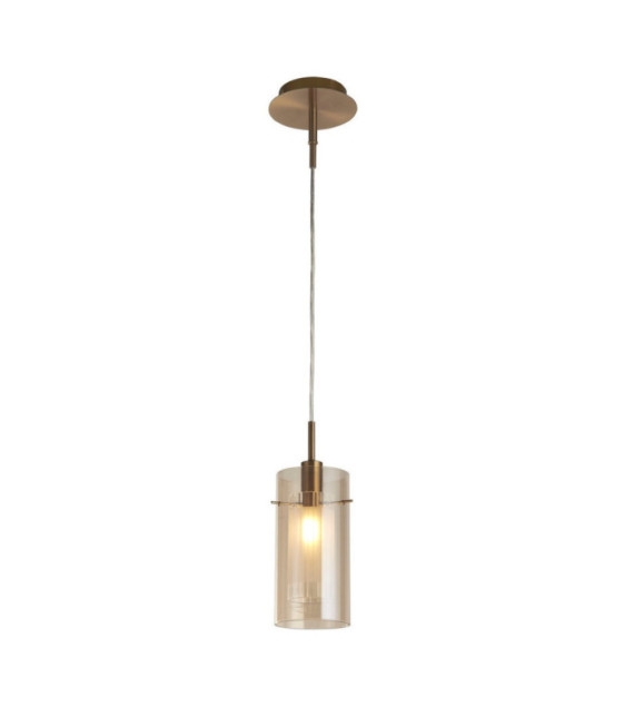 Lampada a sospensione Duo Acciaio dolce, vetro Ottone