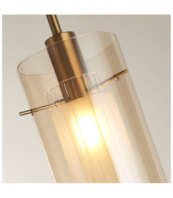 Duo pendant light Mild steel, glass Brass