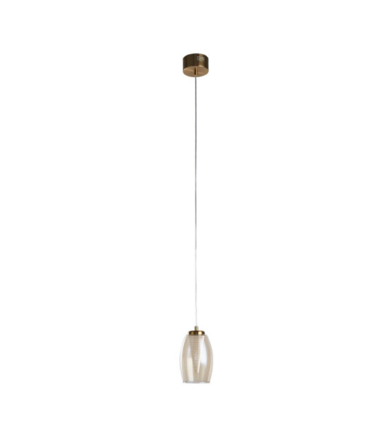 Lámpara colgante Cyclone Vidrio, acrílico, acero medio Bronce