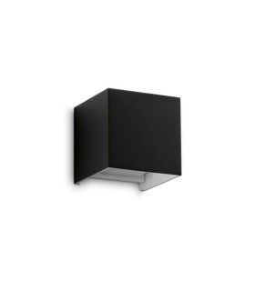 Lampada da parete per esterno Atom in metallo Nero