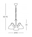 Chandelier style cosy NONNA laiton antique 3 ampoules