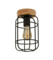 Plafonnier Vision Acier doux Bois, Noir Mat
