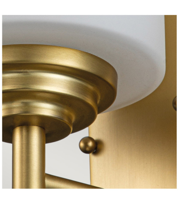 Lampada da parete Feiss Vetro opale, Acciaio ottone spazzolato