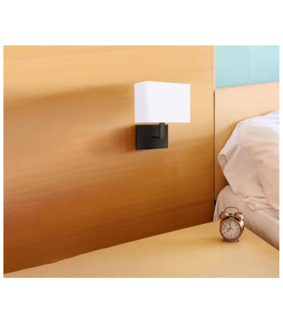Applique murale Hotel Acier doux Noir mat