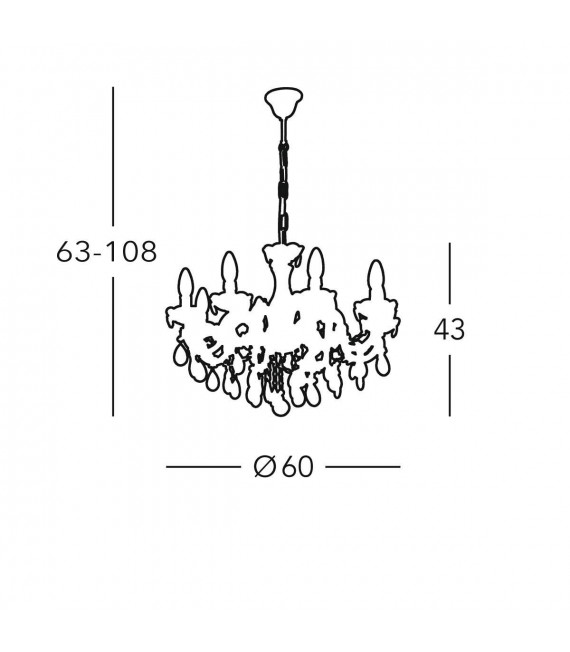Chandelier classique VALERIE laiton 8 ampoules