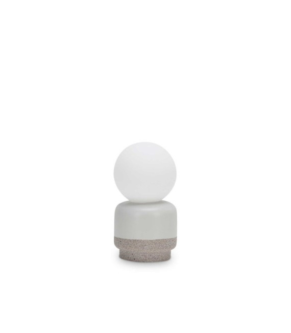 Cremefarbene Tischlampe aus Gipszement