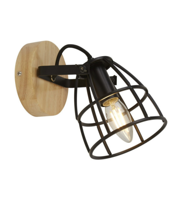 Spot Vision Legno acciaio dolce, Nero opaco