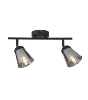 Mega spotlight Mild steel Matt black, Smoked
