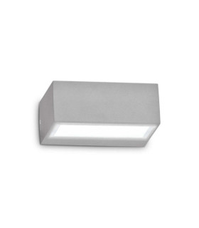 Lampada da parete per esterno Twin Metal, Alluminio Grigio