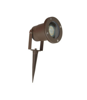 Spikey outdoor spike lamp Aluminum, rust brown glass