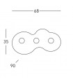Plafonnier CIRCLE blanc 3 ampoules