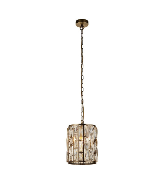 Bijou pendant light Mild steel, glass Antique Brass