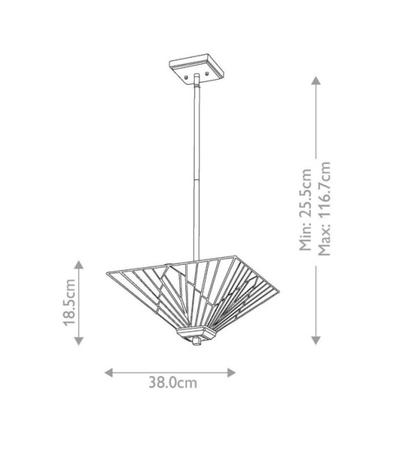 Suspension Alderley Acier,verre d'art Bronze d'époque