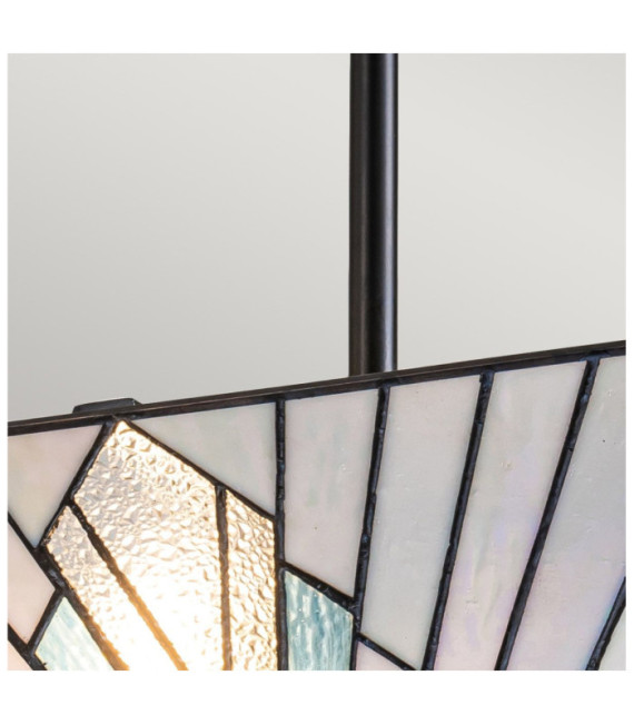 Suspension Alderley Acier,verre d'art Bronze d'époque