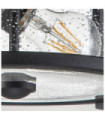 Merrill outdoor ceiling light Aluminum, transparent grained glass Black