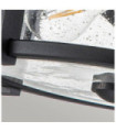 Merrill outdoor ceiling light Aluminum, transparent grained glass Black