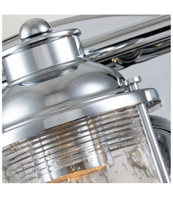 Kichler wall light Steel, transparent grained glass Polished chrome