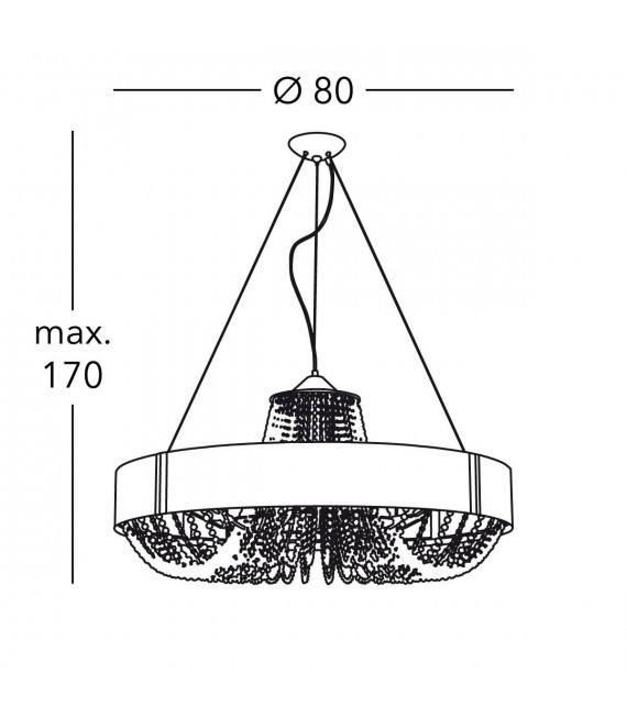 Design Pendelleuchte GIOIOSA Chrom 12 Lampen